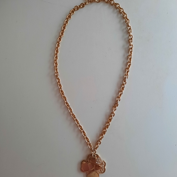 Vtg Double Shamrock Necklace Bijoux Terner - Picture 4 of 7